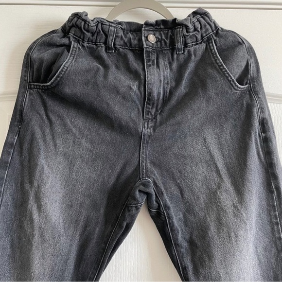 🎄4X$50 Zara Womens High Waist Tapered Paper Bag Black Jeans Size 2 - Picture 4 of 6